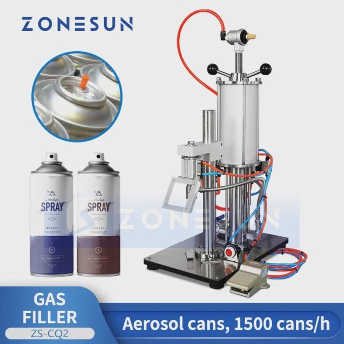 Zonesun Aerosol Gas Filling Machine Aerosol Can Gas Filler Spray Paint Refill Machine Spray Can Fil