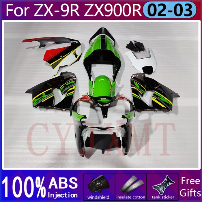 Motorcycle Bodyframe Fairings Set for Kawasaki Ninja ZX9R ZX-900R 2002 2003 Fairing Kit ZX 9R 900 0