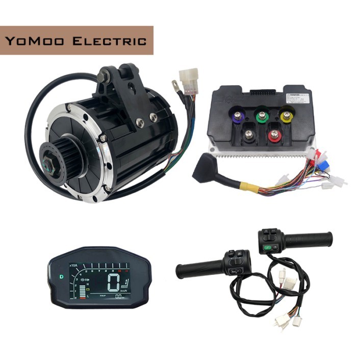 QS120 2KW PMSM Mid Drive Motor With Fardriver ND72450 Controller DKD Display and T08 Throttl For El