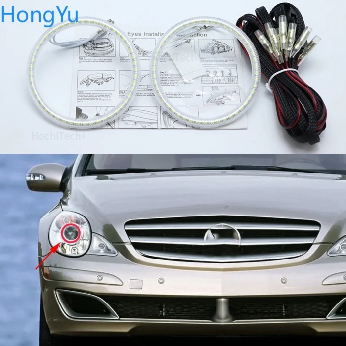 For Mercedes Benz W251 R320 R350 R500 R63 2006-2010 XENON headlight 3528 SMD led Angel Eyes kit day