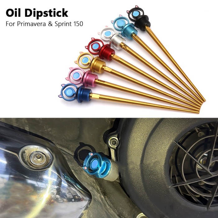 Scooter Motorcycle Engine Oil Dipstick Filler Cap Plug Engine Crankcase Oil Level Gauge Aluminum Fo