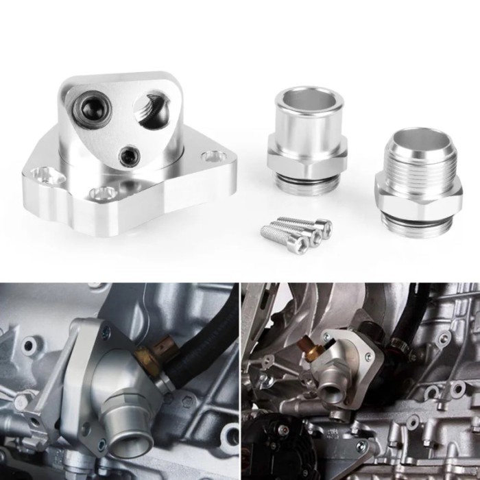 RASTP-Aluminum Silver Cooling Component Swivel Neck Thermostat For K Series K20 K24 Engine Radiator