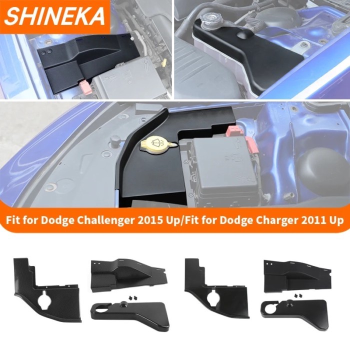 SHINEKA Car Engine Electric Wire Dust Cover Kit Coolant Pot Lid Decoration Cover For Dodge Charger