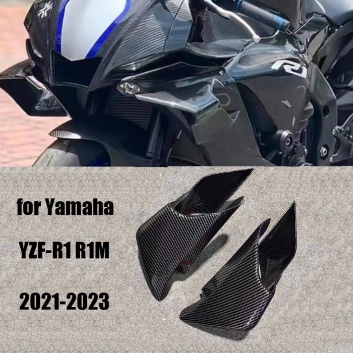 Motorcycle carbon fiber fixed wing suitable for Yamaha YZF-R1 R1M 2015-2024 spoiler side wing blade