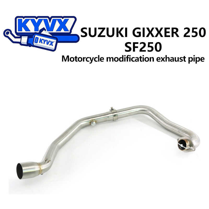 เหมาะสําหรับ Gixxer SF250 ท่อไอเสียรถจักรยานยนต์ Gixxer250SF ดัดแปลงส่วนด้านหน้าท่อไอเสียเต็มส่วน