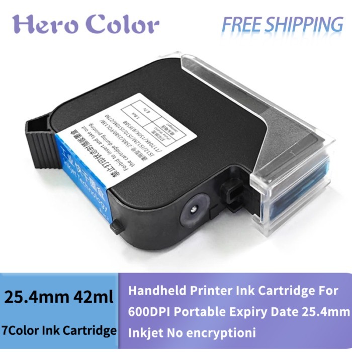 25.4mm Eco Solvent Ink Cartridge Handheld Printer Ink Cartridge For 600DPI Portable Expiry Date 25.