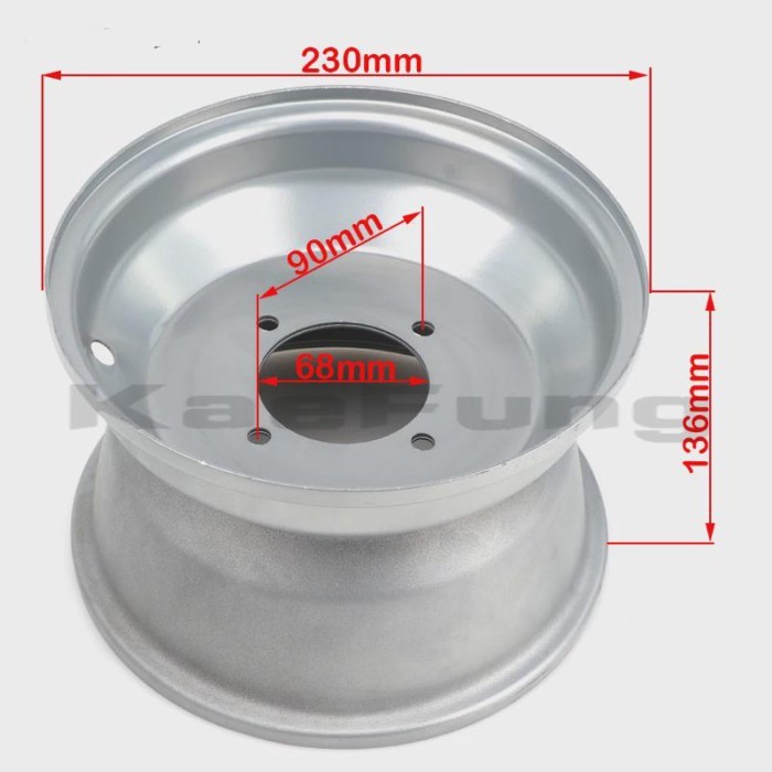 8 inch 4 Hole Rear Wheel Hub Vacuum Wheel Rims 150cc-250cc For Bull ATV 19X7-8 inch Beach Wheels Fo