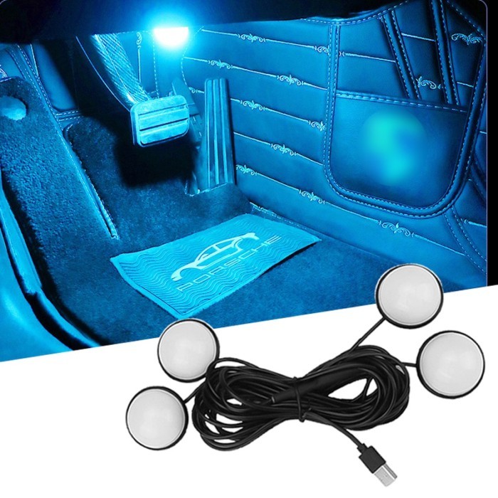 Car LED Foot Ambient Lights 3 Colors Auto Home Party Atmosphere Decorative Star Bulb Car Interior O