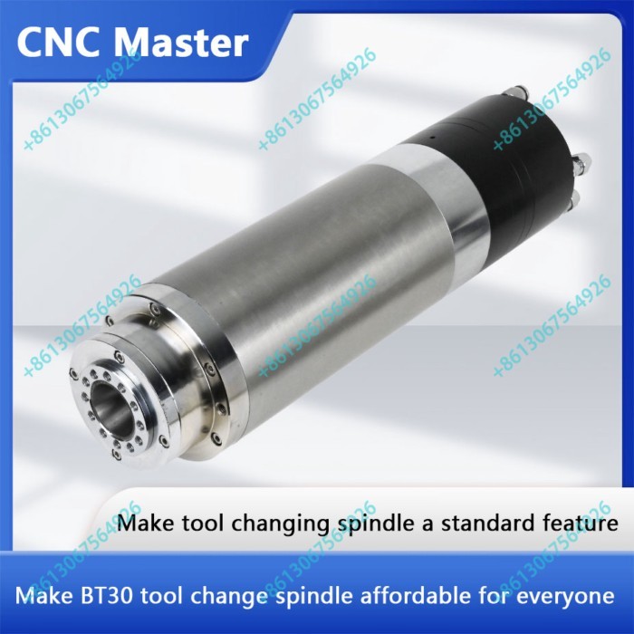 3.2Kw BT30 engraving machine spindle tool change pneumatic high speed steel ball bearing finishing