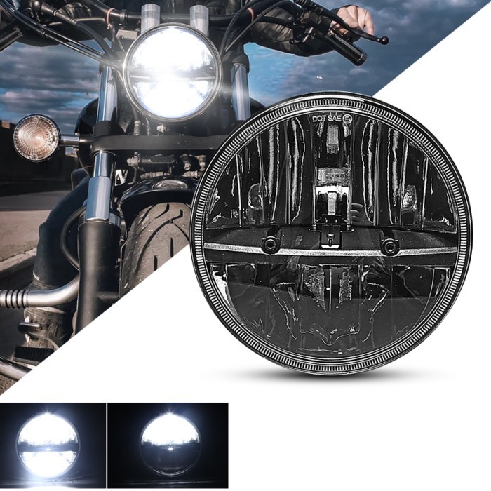 E mark Approved 7" Inch Motorcycle LED Headlight For Royal Enfield Himalayan 400 411 650 350 Cafe R