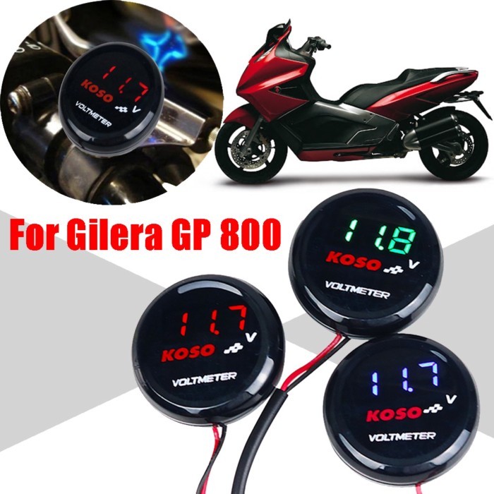 For Gilera GP 800 GP800 Accessories Motorcycle KOSO Voltmeter Mini Volt Gauge LED Digital Voltage D