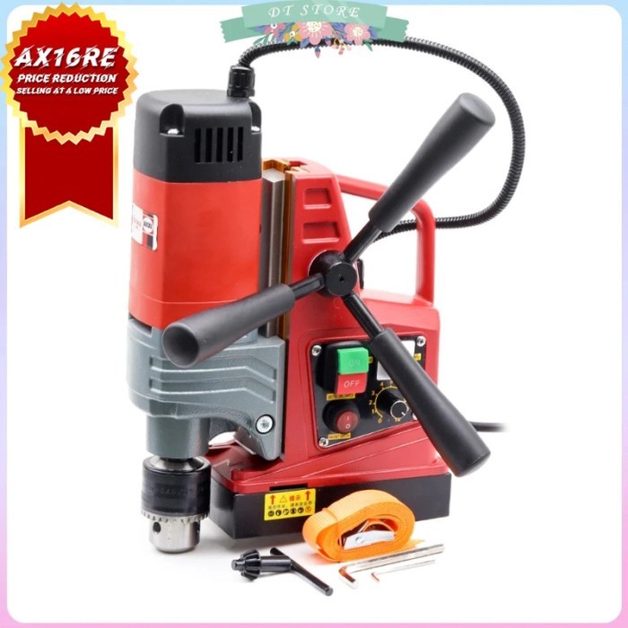 AX16 Small Electric Magnetic Drill Floor Drill 220V Powerful Magnetic Drill Portable Industrial Gra