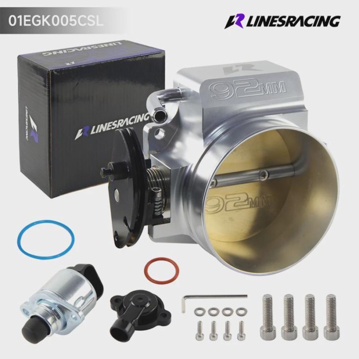 Throttle Body+TPS 92MM CNC BilletIAC Position Sensor Kit For Chevy GM Gen LSX V8 Engine 4-Bolt Cabl