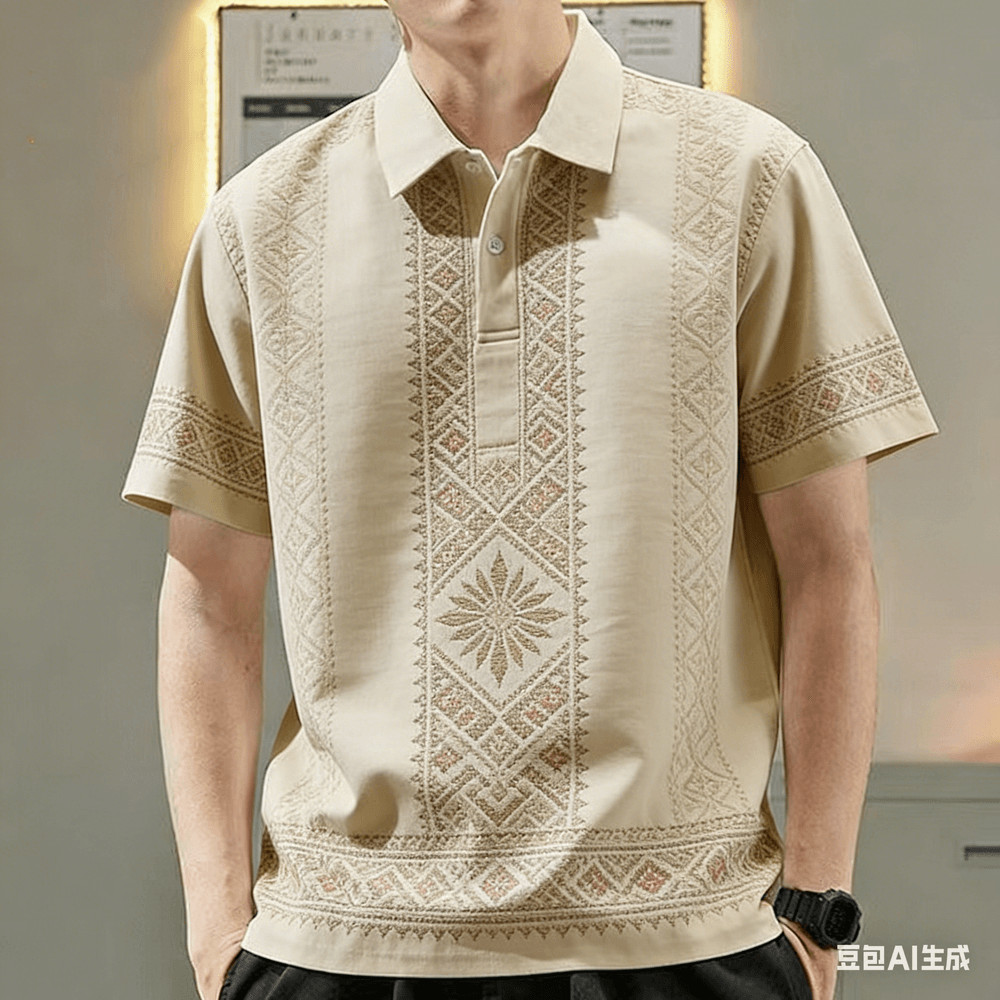 เสื้อโปโลผู้ชายสําหรับผู้ชายเสื้อผ้าบาร์งเสื้อผ้าสไตล์วินเทจท็อปส์ลําลองแขนสั้นโปโลกลางแจ้งถนนสวมใส่15