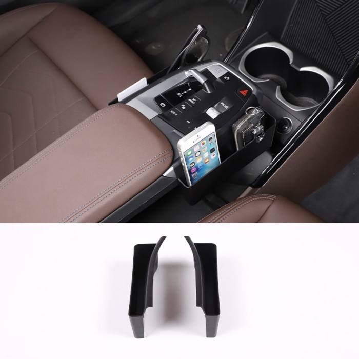 For BMW X1 U11 2023 2024 ABS Black Center Console Side Storage Box Multi-Function Mobile Phone Tray