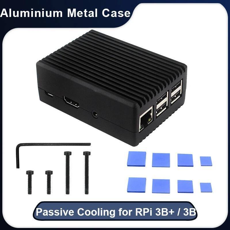 Raspberry Pi 3 อลูมิเนียมโลหะ Case Passive Cooling Raspberry Pi 3B Shell พร้อม Heat Sink Enclosure ส