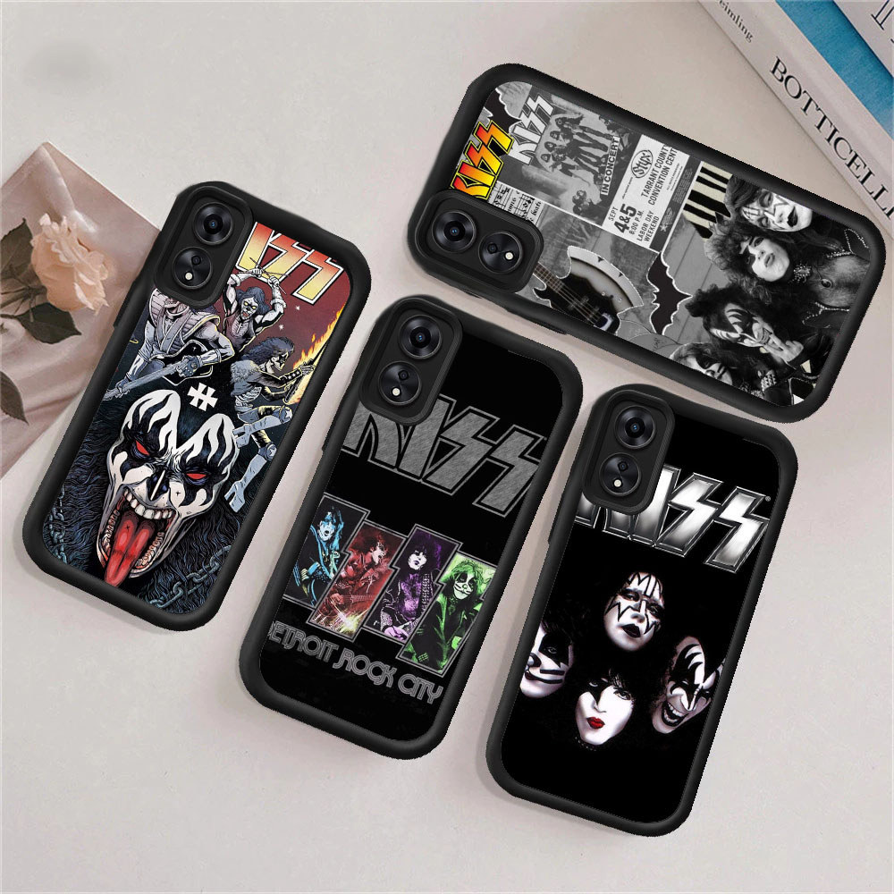 WB49 แฟชั่น Rock Band KISS สําหรับ Hp ชุบ OPPO A78 A91 A74 A77s A9 A93 A77 A76 A92 2020 5G วัสดุ TPU