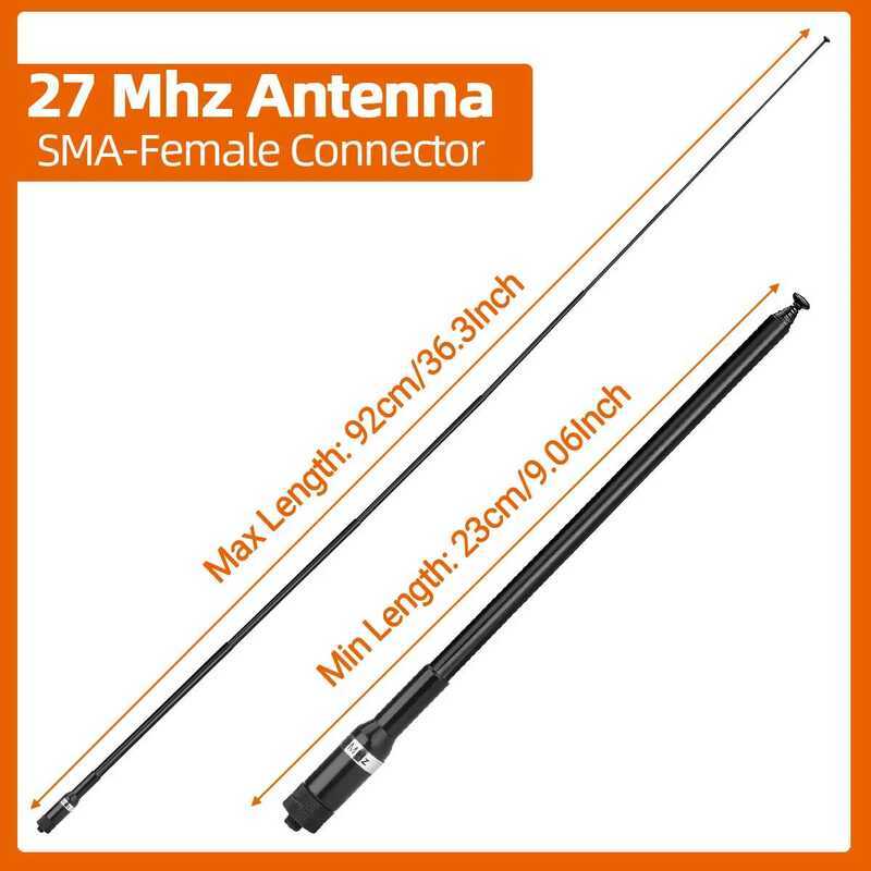 ▥  27Mhz CB Telescopic Walkie Talkie Antenna Sma-Female/Bnc Connector For  Quanshe