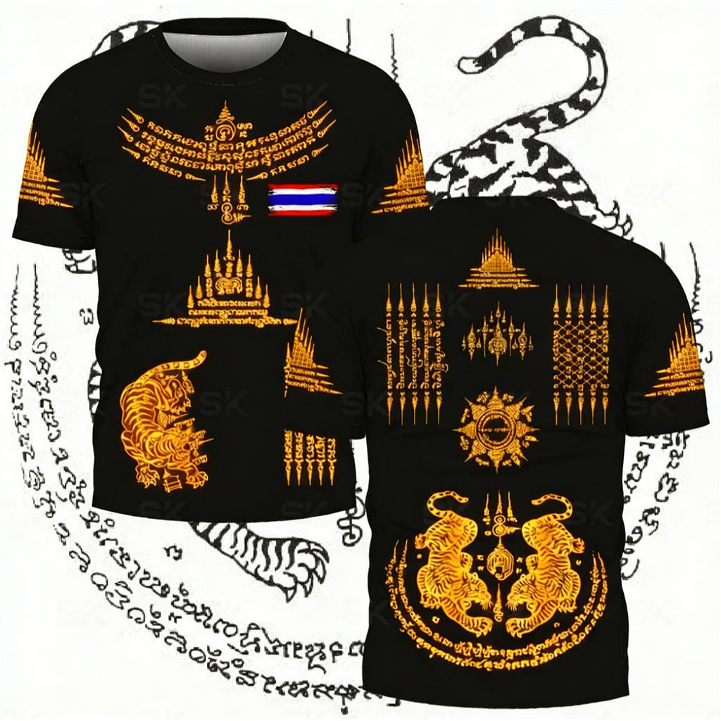 เสื้อกีฬาพิมพ์ลาย ยันต์ เนื้อผ้าไมโครเกรดพรีเมี่ยม
