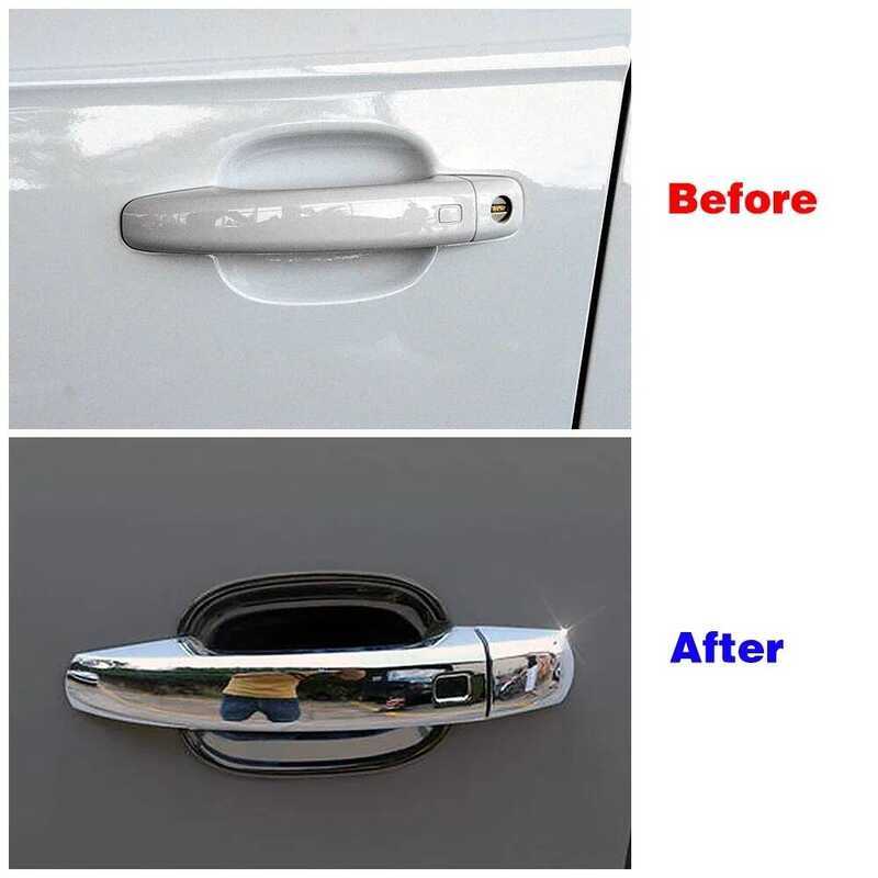 ▥ For Audi Q3 Q5 A4 B8 2009-2015 Carbon Fib Color Modify Refit Chrome Door Handle Cov Decoratio