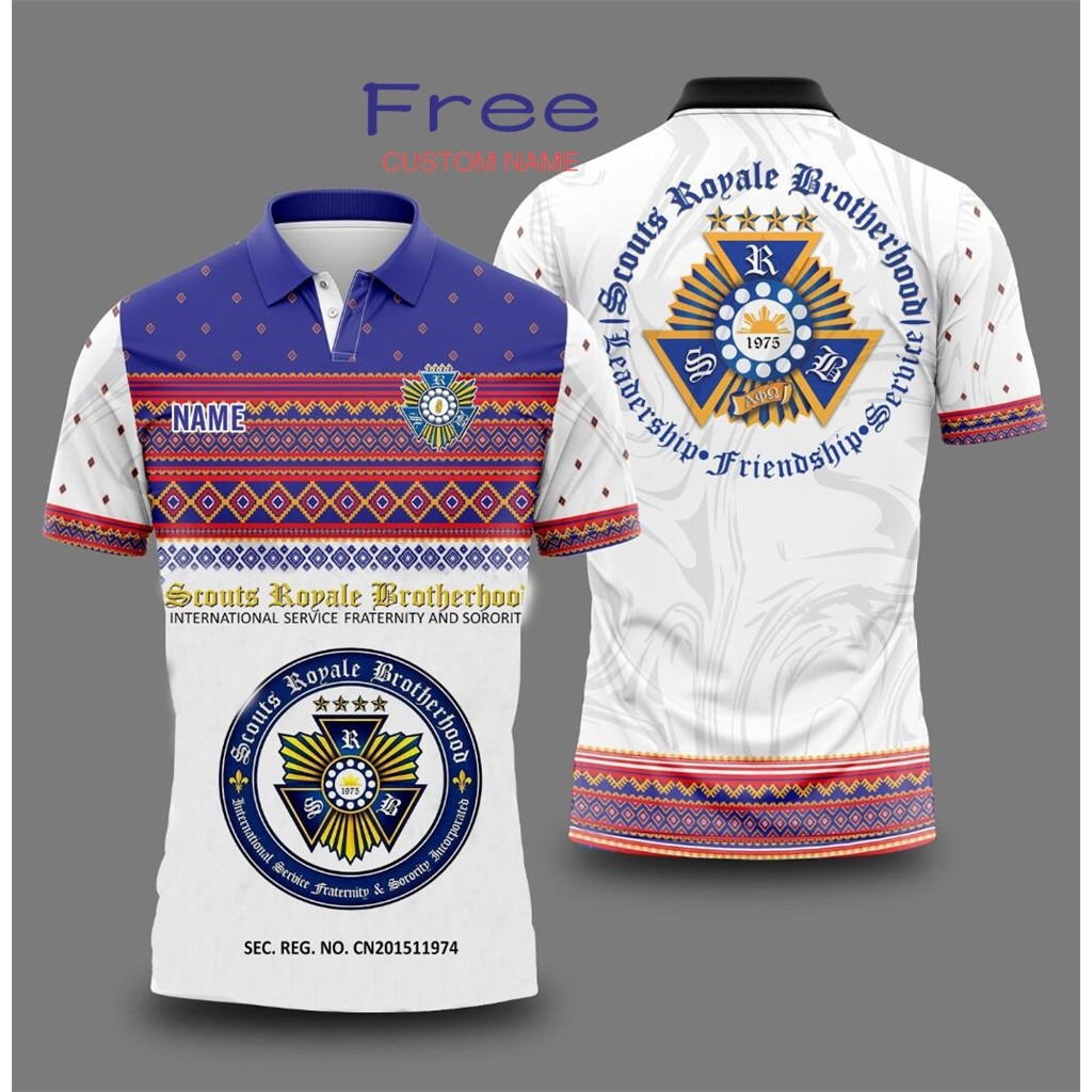 Scouts Royale Brotherhood International Service Fraternity and Sorority 3d polo T-SHIRT-FREE CUSTOM 