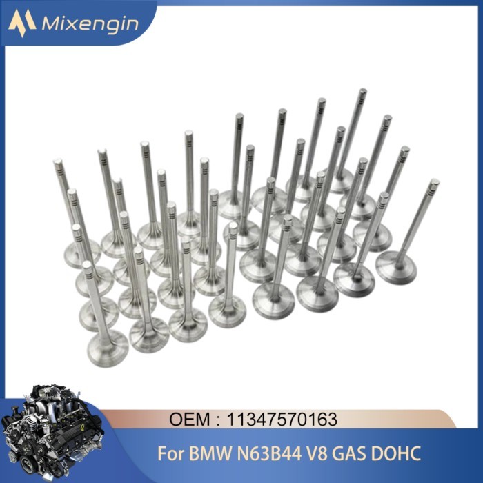 Engine Parts 32pcs Exhaust & Intake Valves Set for BMW 4.4L GAS V8 DOHC N63B44 550i 650i 750i X5 X6