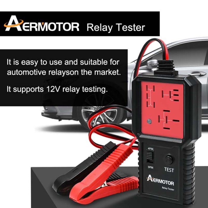 Aermotor 12V Car Relay Tester Electronic Automotive Relay Detector Auto Battery Checker Alternator
