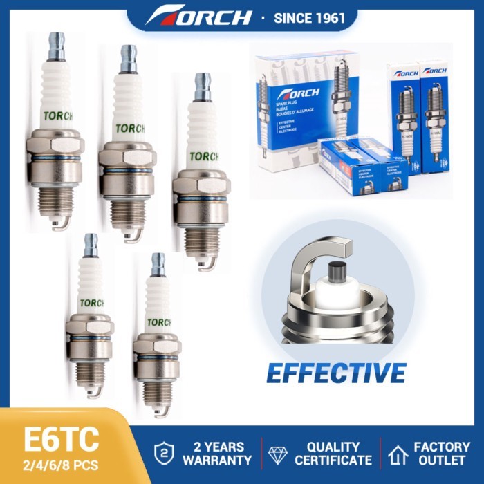 2-8PCS Removable Terminal Original Spark Plug Torch E6TC Replace for Candle FLAT 7454445 PSA 5962.8