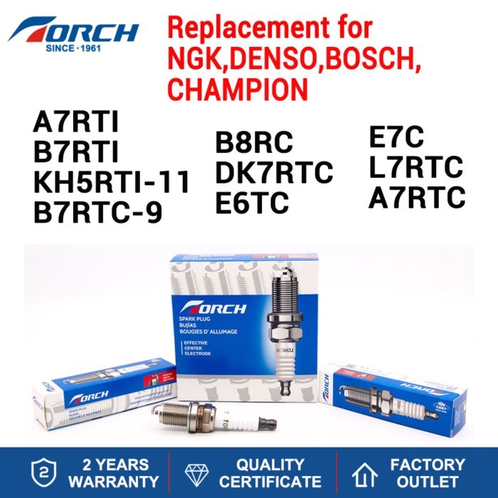 Original TORCH Candles Spark Plug L7RTC DK7RTC B7RTC-9 B8RC E6TC E7C A7RTC KH5RTI-11 A7RTI B7RTI Re