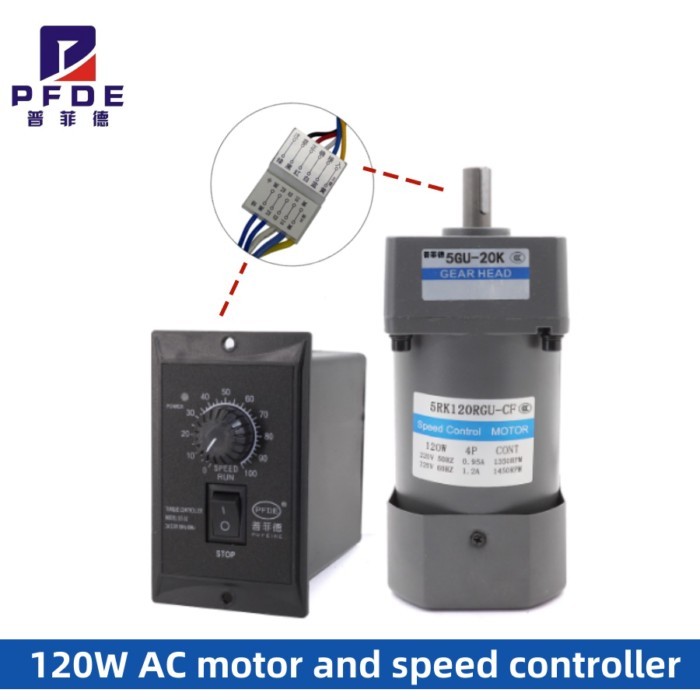 NEW 5RK120RGU-CF 220V AC Geared Motors 120W Induction Small Machine 2.7/4.5/9/18/22/27/45/90/108/13