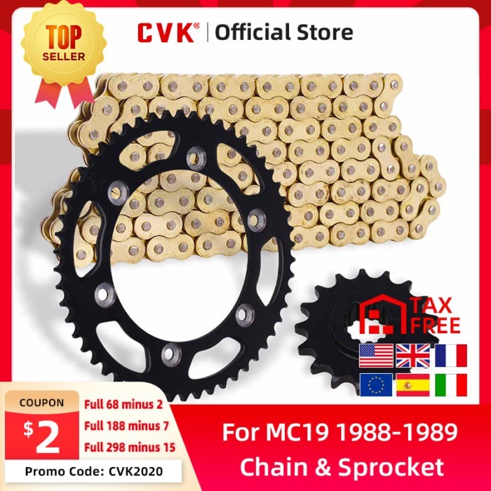 CVK 1 Set Front and Rear Gear Sprocket Chain & DID 428-136 Chain For Honda CBR250 MC19 CBR250RR 198