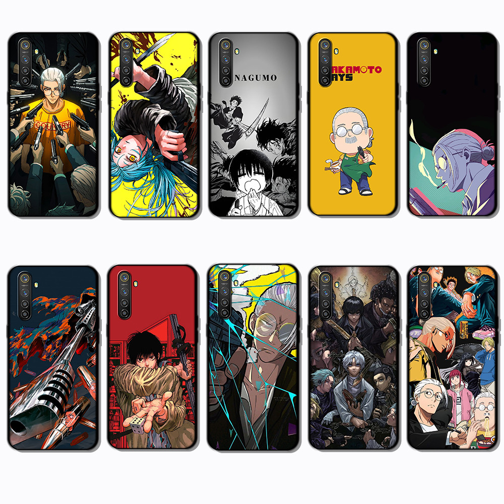 สําหรับRealme 3 5 6 Pro 5i 5s 6i 7i SAKAMOTO DAYS SlimสีดําBorder TPU Soft Case | โทรศัพท์เปลือยรู้ส