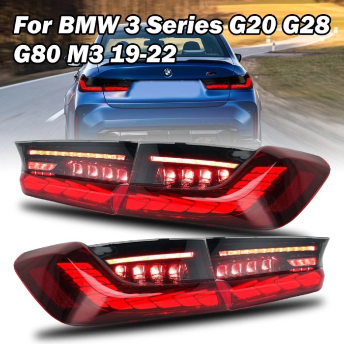 LED Tail Lights for BMW 3 Series G20 M3 G80 330 340i 320i 325i 2019-2022 Rear Lights Driving Brake