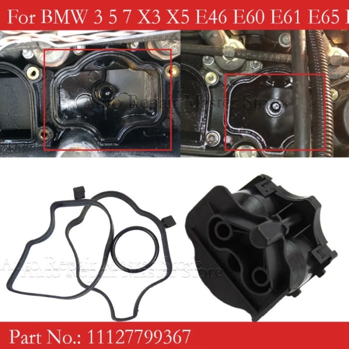 For BMW E87 E46 E90 E91 E60 E83 118d 318d 320d 520d Crankcase Oil Filter Breather Valve Kit 1112779
