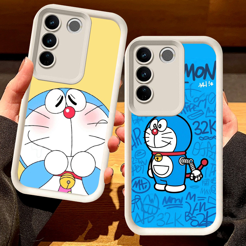 G-27 Doraemon Casing สําหรับ VIVO Y81 Y81s V29 V29E Y100 Pro สีดําและสีขาว