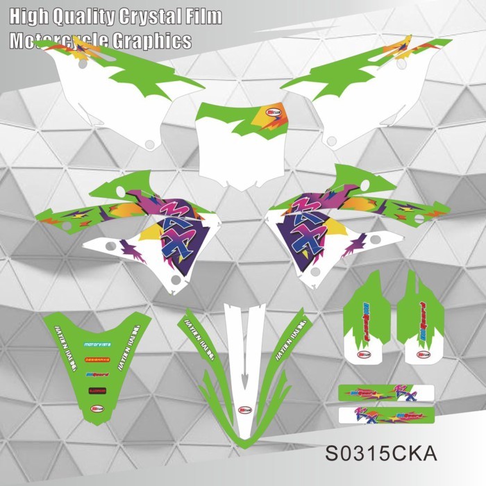 For Kawasaki KX 85 KX 112 KX85 KX112 2022 2023 2024 Full Graphics Decals Stickers Motorcycle Backgr