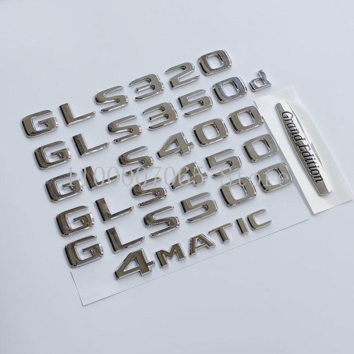 2017 Chrome Letters GLS320 GLS400 GLS450 GLS500 GLS350d 4Matic Grand Edition ABS Emblem for Mercede