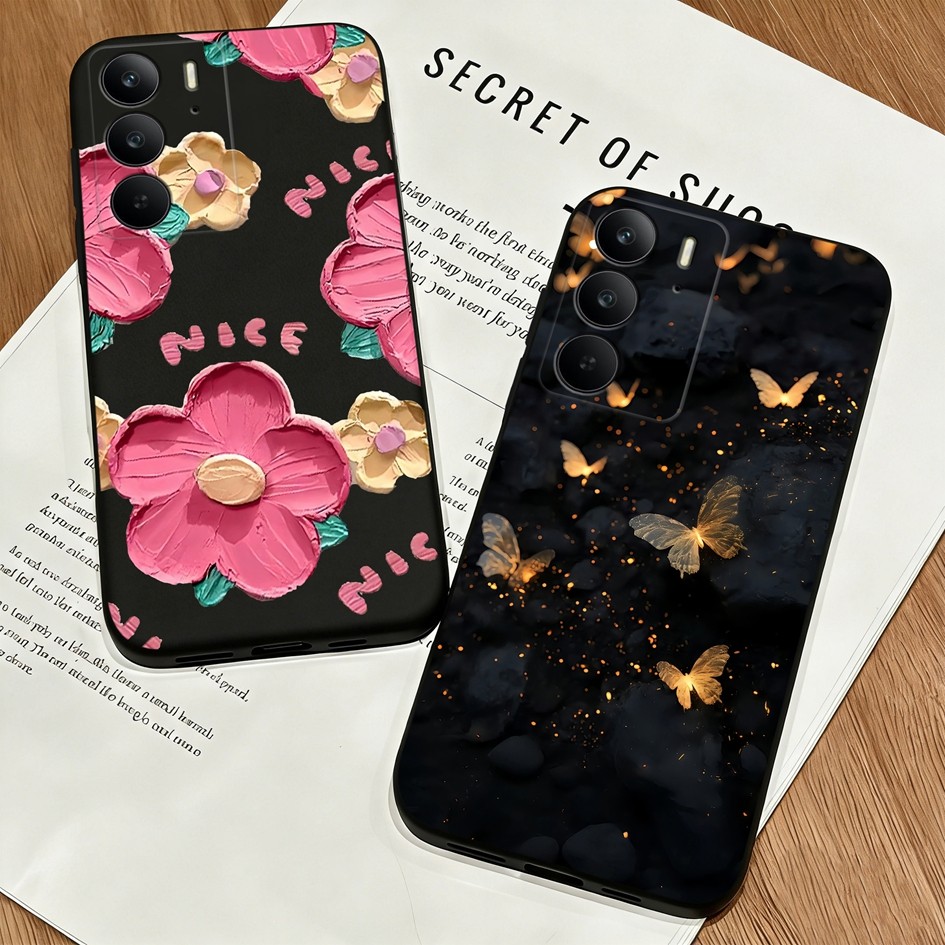 Cool สีดําสําหรับ Realme C75 C75X C73 4G 5G ซิลิโคน Anti-Fingerprint ป้องกันปลอกสําหรับ Realme C 75 