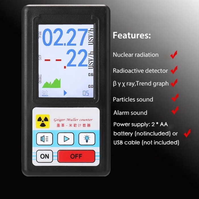 Geiger Counter Nuclear Radiation Detector Personal Dosimeter X-ray Beta Gamma Detector LCD Radioact