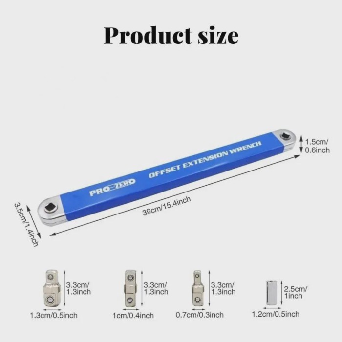 Universal Extension Wrench Multitool Compact Offset Extension Wrench Automotive Metal 39cm with Ada