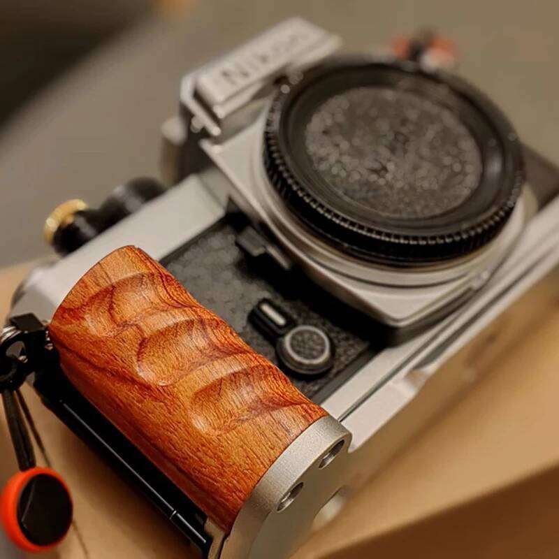 VLOGMAGIC L-Shape Arca-Type Base Plate พร้อมด้ามจับไม้สําหรับกล้องฟิล์ม Nikon FM2/FM3A/FE2