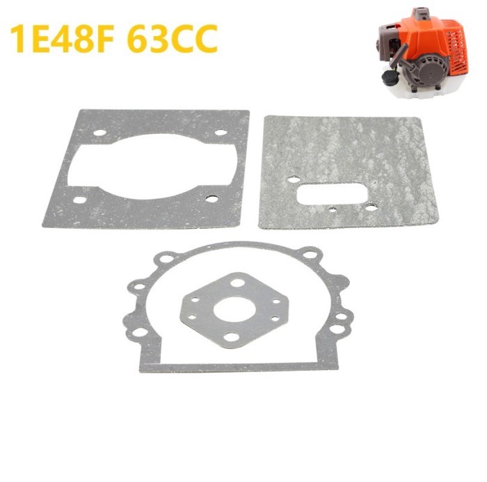 Cylinder Carburetor Manifold Muffler Crankcase Full Gasket Set Fits Chinese HUASHENG 1E48F 48F 63cc
