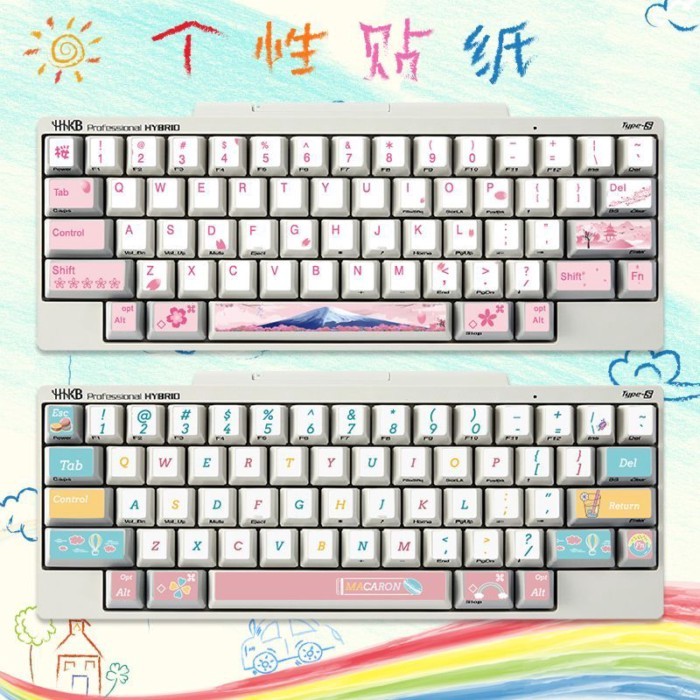 เหมาะสําหรับสติกเกอร์คีย์บอร์ด HHKB สติ๊กเกอร์ปุ่มการ์ตูนฟังก์ชั่นทางลัดที่ไม่ซ้ํากันตกแต่งที่กําหนด
