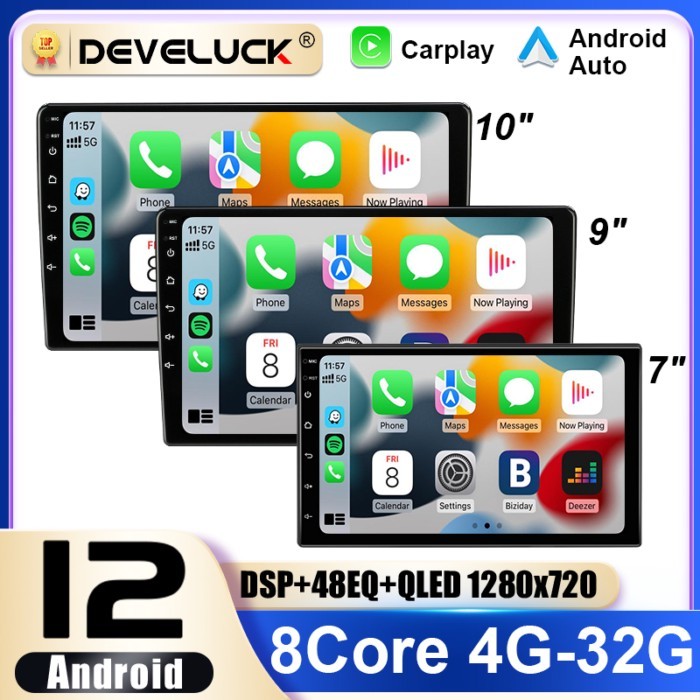 2 Din Android 12 Universal 7 9 10 Inch Car Radio Stereo Multimedia Video Player GPS WIFI FM Carplay