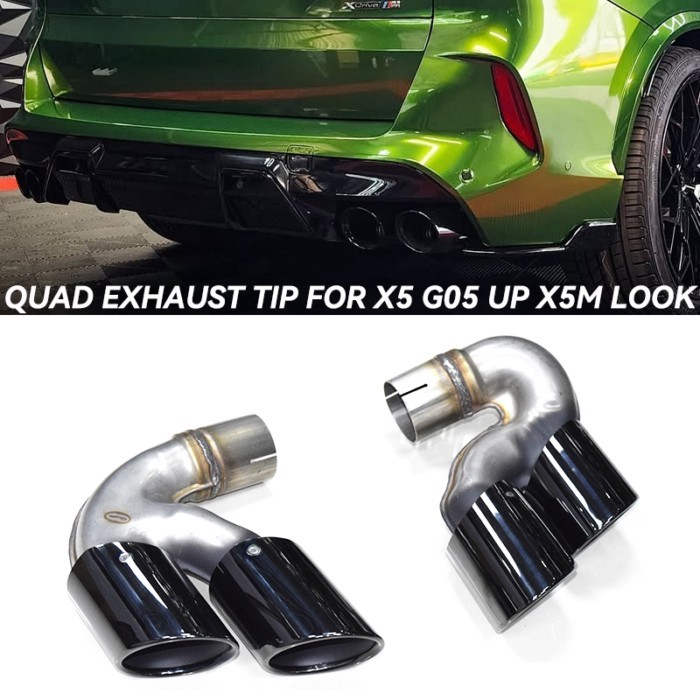 Quad Carbon Exhaust Tip For BMW G05 X6 G06 X7 G07 2019 2020 X5M Look Muffler Tip 304 Stainless Stee
