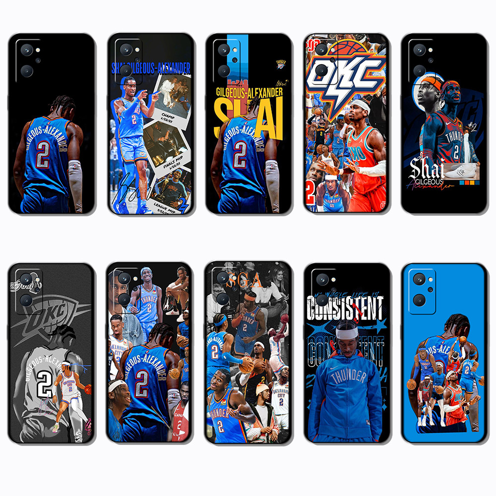 สําหรับRealme 9 Pro Plus 9i 4G 12 Lite 12X 12 + 13 shai gilgeous lexanderสีดําขอบคลุมทั้งหมดTPUเคสโท