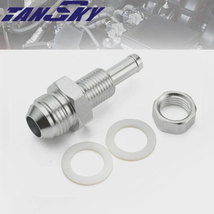 EPMAN AN6/AN8 Male Flare Bulkhead To 5/16" Or 3/8" Aluminium Hose Barb Fitting Fit Fuel Tank / Fuel