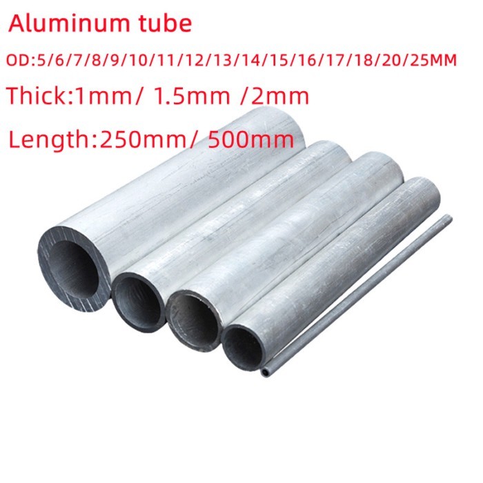 2PCS/4PCS 250mm/500mm Length 6061 aluminum tube pipe hollow aluminum pipe,alloy aluminum tube Shaft