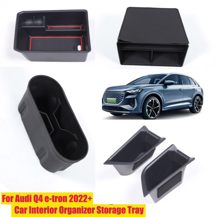 Car Interior Organizer Storage Box Armrest Central Console Tidy Stowing For Audi Q e-tron/Q5 2022-2