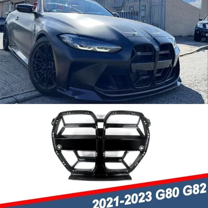 Gloss Black CSL STYLE Front Kidney Grille ABS For BMW G80 M3 G82 G83 M4 2020+